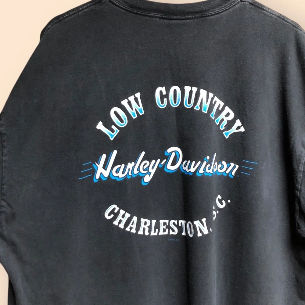 Vintage Y2K 2000-2001 Harley Davidson True Blue Fat Boy USA T-shirt MENS 2XL